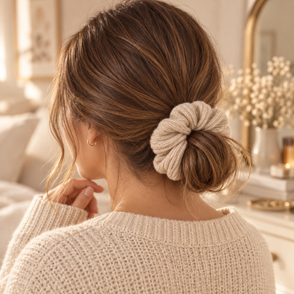 Norvellar Knitted Texture Scrunchie Hair Tie