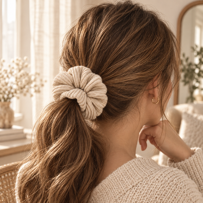 Norvellar Knitted Texture Scrunchie Hair Tie