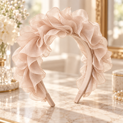 Norvellar Ruffled Organza Headband